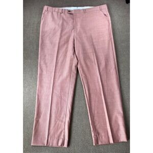 6 East Reda Super 130s Wool Dress Pant 46R Pink Dusty Rose Tailored Trouser NWOT